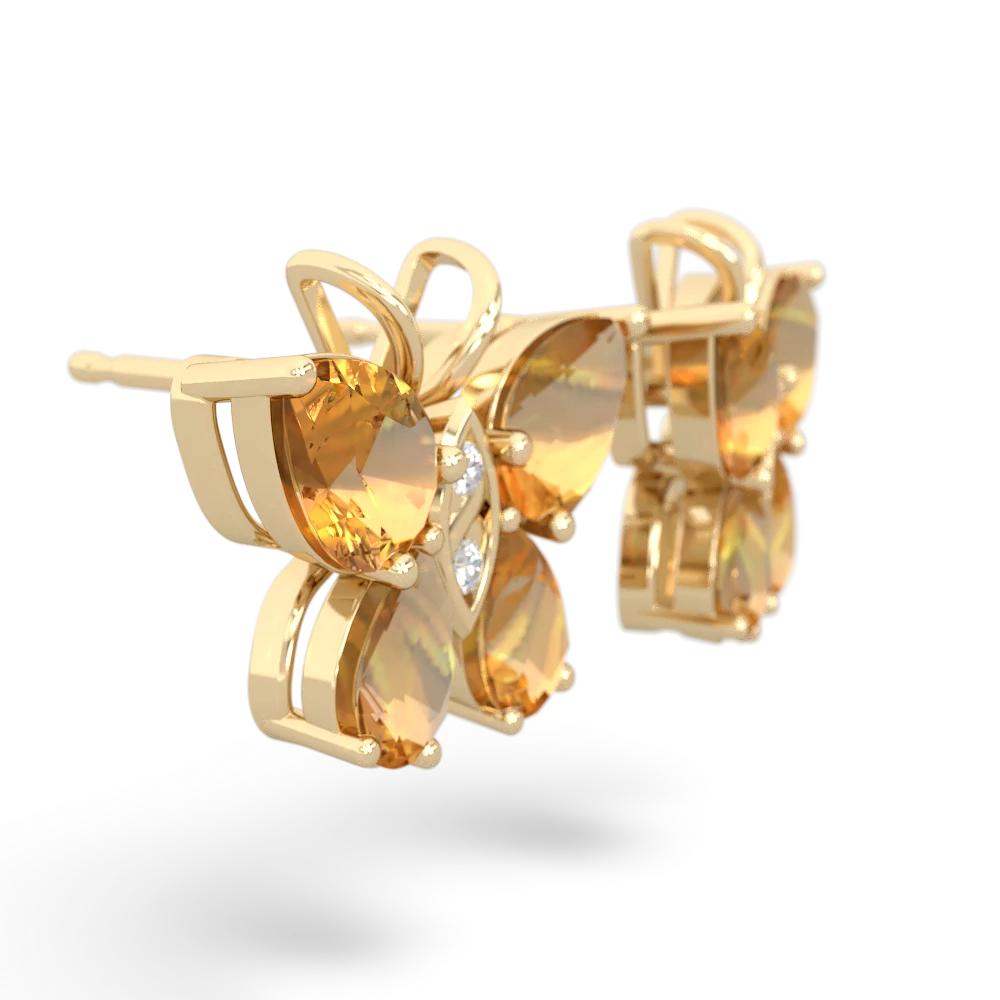 Citrine Butterfly 14K Yellow Gold earrings E2215