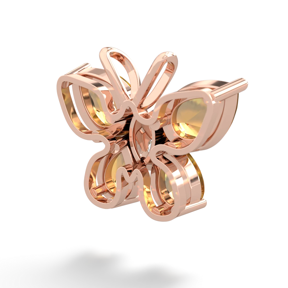 Citrine Butterfly 14K Rose Gold pendant P2215