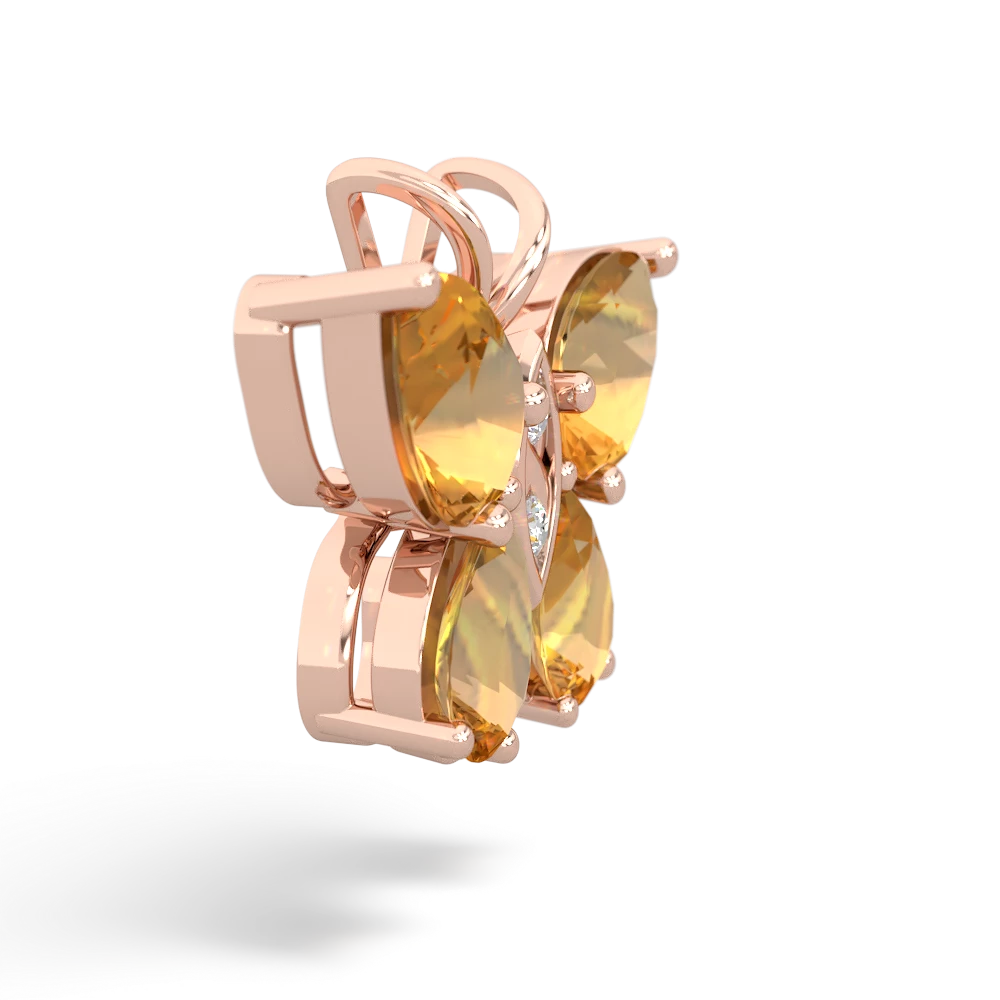 Citrine Butterfly 14K Rose Gold pendant P2215