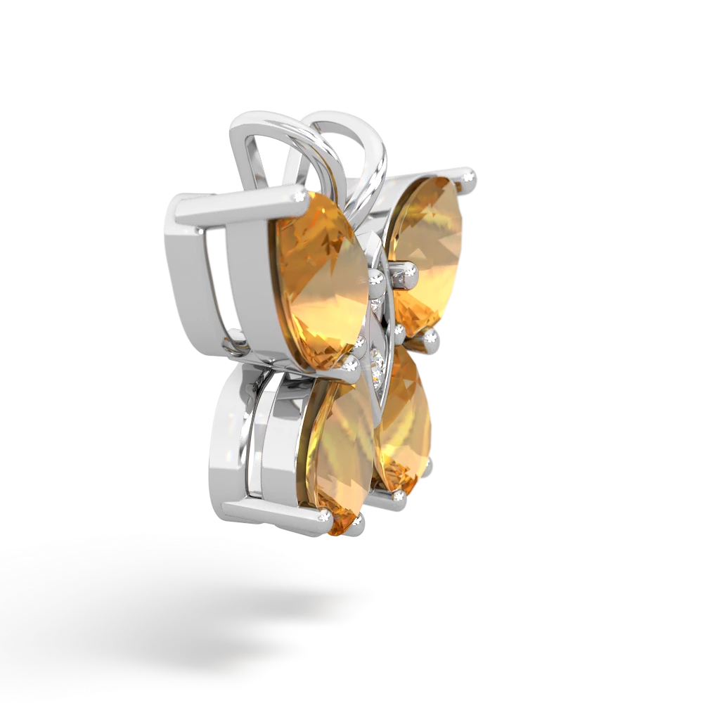 Citrine Butterfly 14K White Gold pendant P2215