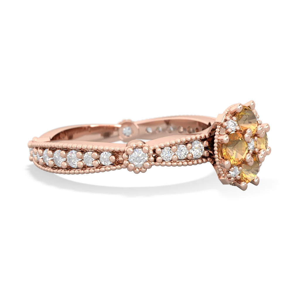 Citrine Sparkling Tiara Cluster 14K Rose Gold ring R26293RD