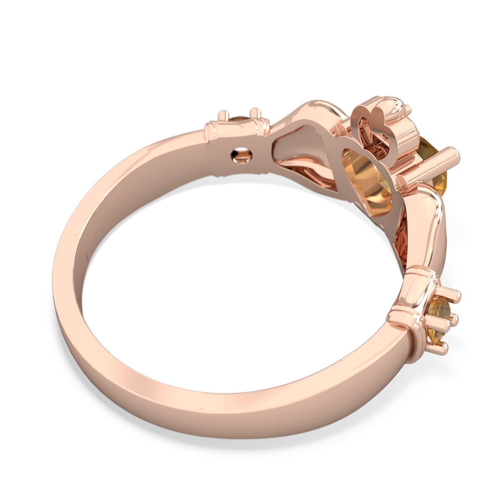 Garnet Claddagh Keepsake 14K Rose Gold ring R5245