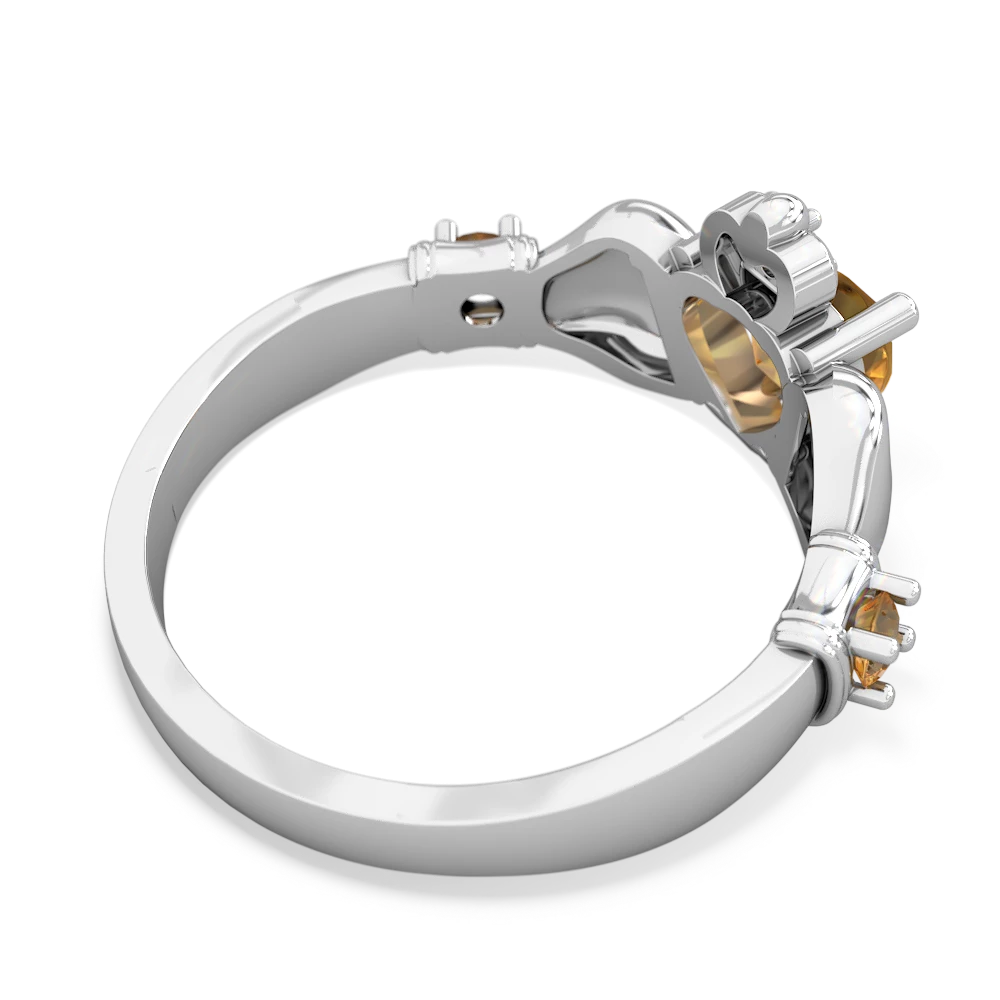 Opal Claddagh Keepsake 14K White Gold ring R5245