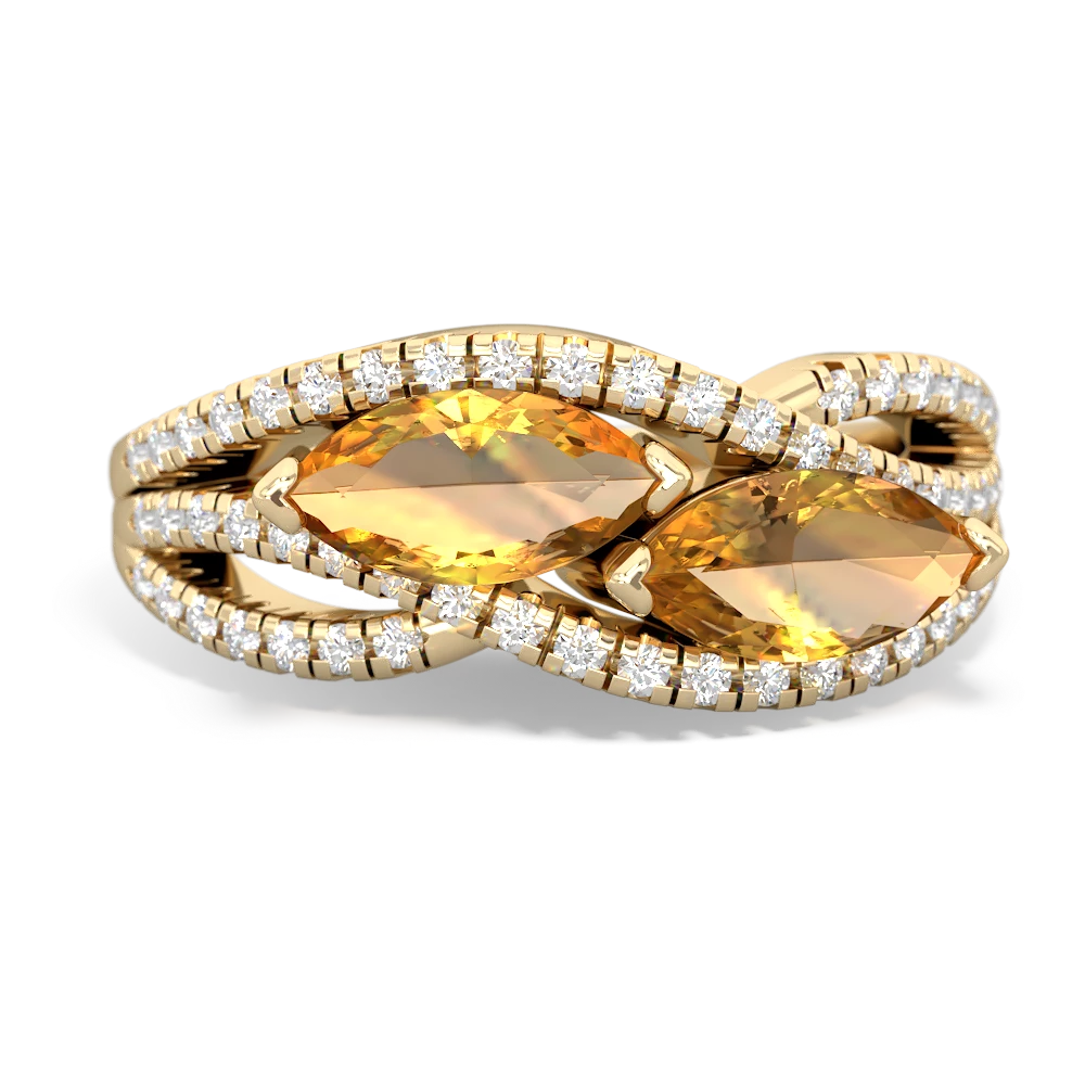 Citrine Diamond Rivers 14K Yellow Gold ring R3070