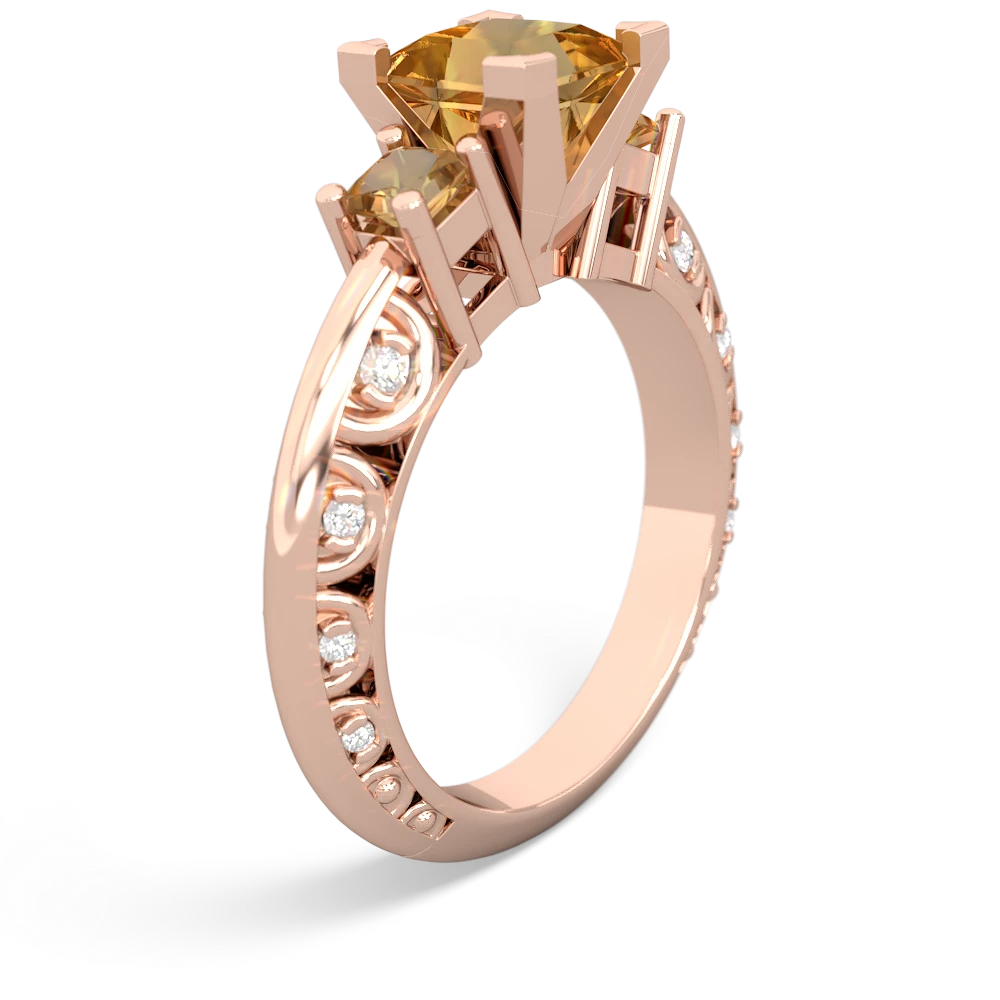 White Topaz Eternal Embrace Engagement 14K Rose Gold ring C2001