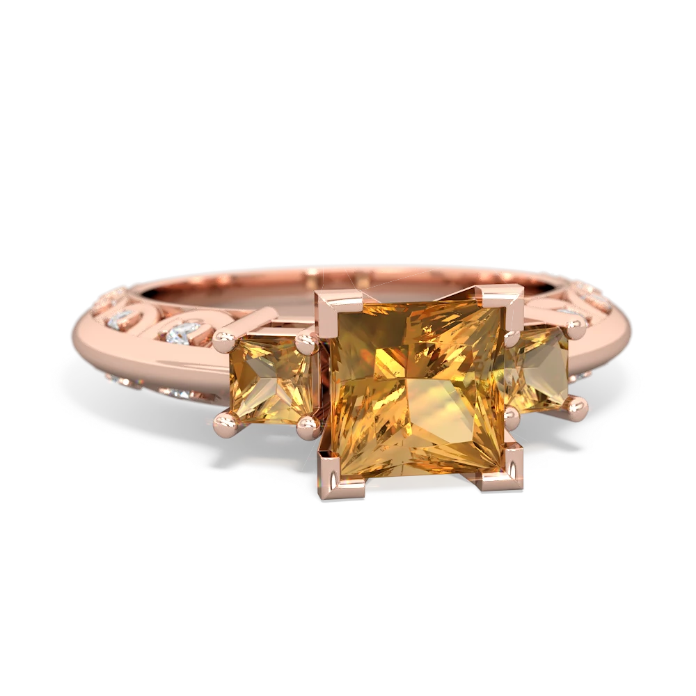 Amethyst Eternal Embrace Engagement 14K Rose Gold ring C2001