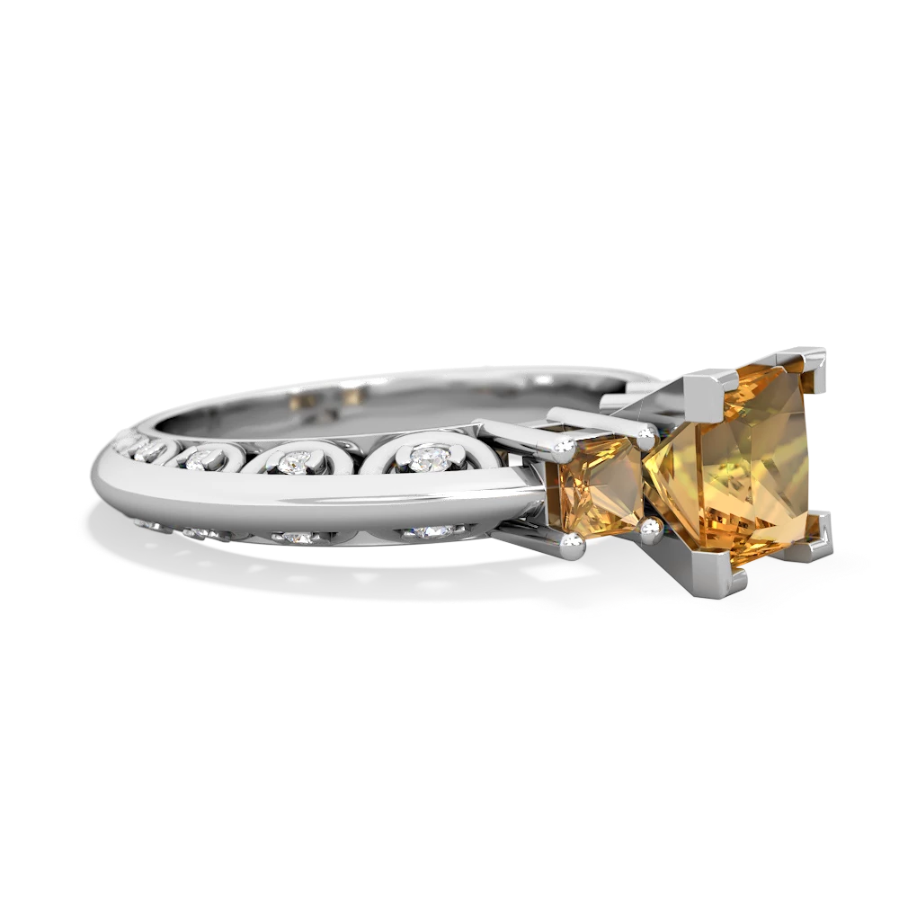 White Topaz Eternal Embrace Engagement 14K White Gold ring C2001