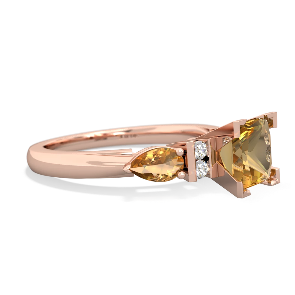 Onyx 6Mm Princess Eternal Embrace Engagement 14K Rose Gold ring C2002