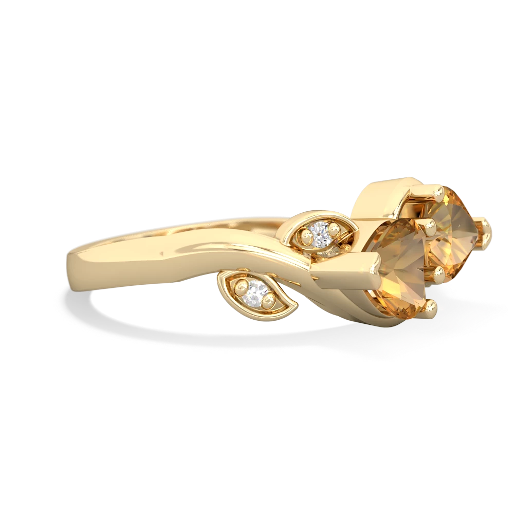 Citrine Floral Elegance 14K Yellow Gold ring R5790