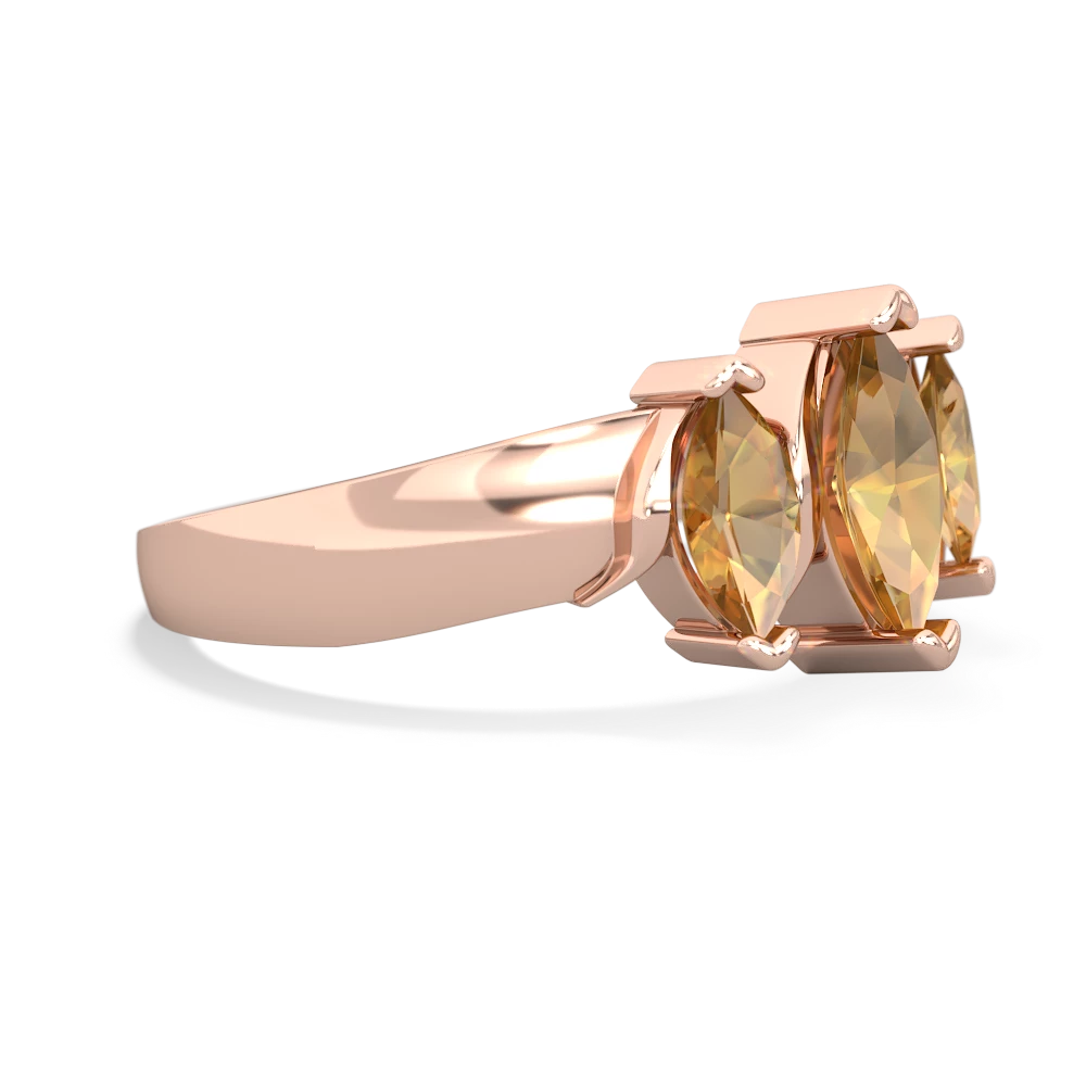 Smoky Quartz Three Peeks 14K Rose Gold ring R2433