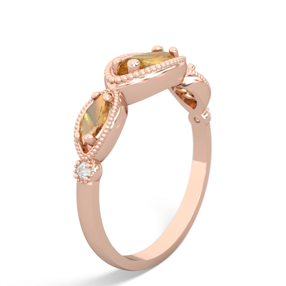 Pink Tourmaline Milgrain Marquise 14K Rose Gold ring R5700