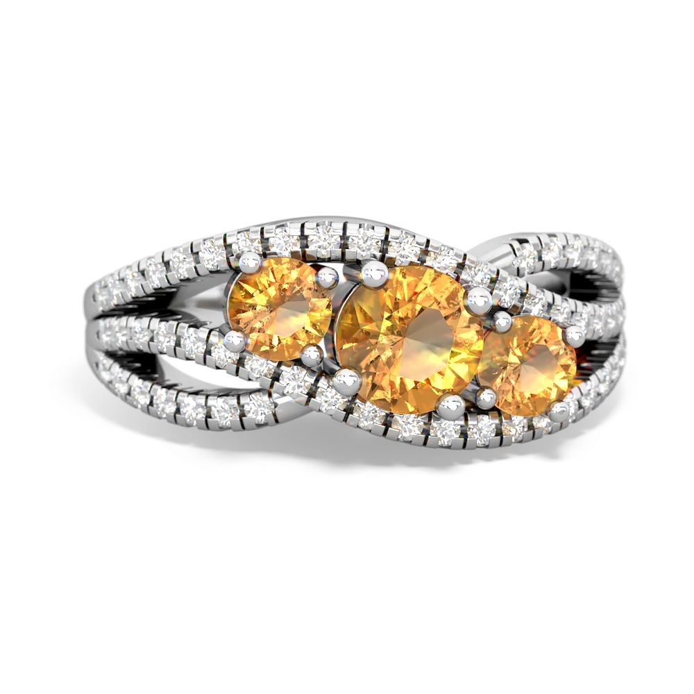 Alexandrite Three Stone Aurora 14K White Gold ring R3080