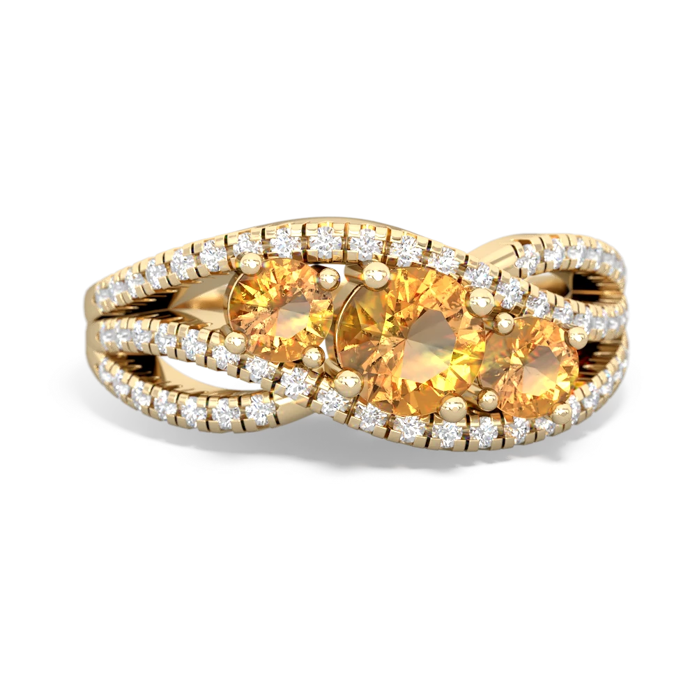 Citrine Three Stone Aurora 14K Yellow Gold ring R3080