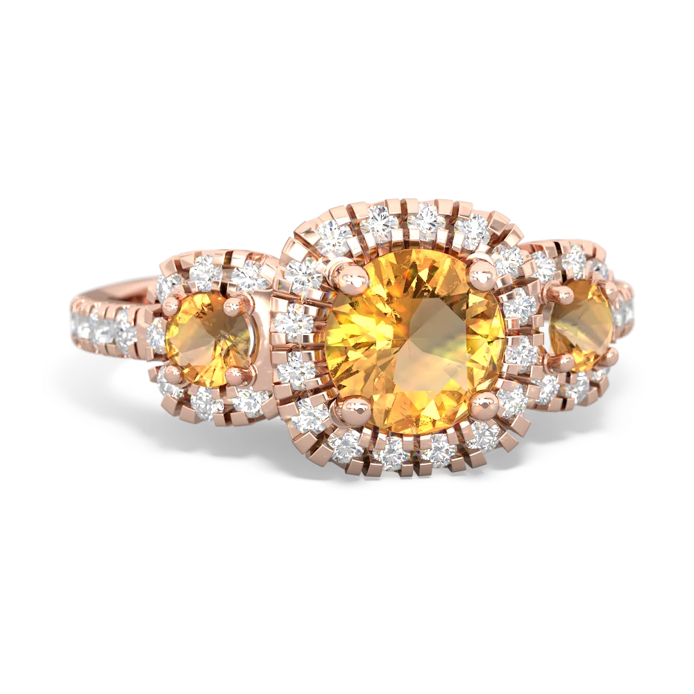 Blue Topaz Regal Halo 14K Rose Gold ring R5350