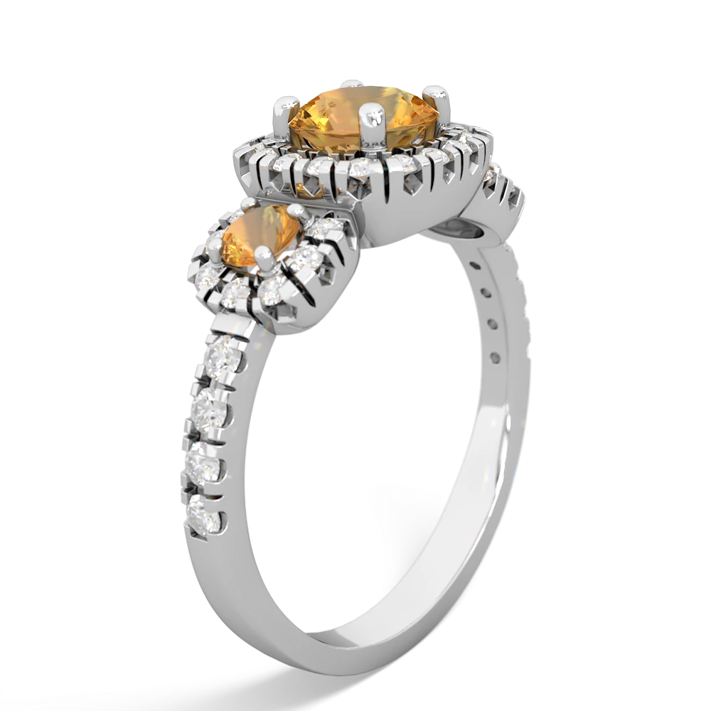 Fire Opal Regal Halo 14K White Gold ring R5350