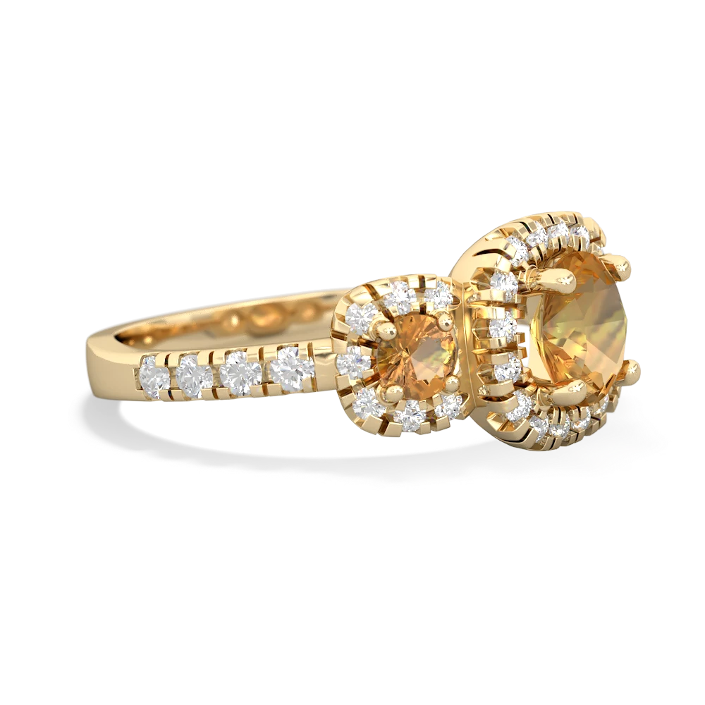 Pink Tourmaline Regal Halo 14K Yellow Gold ring R5350