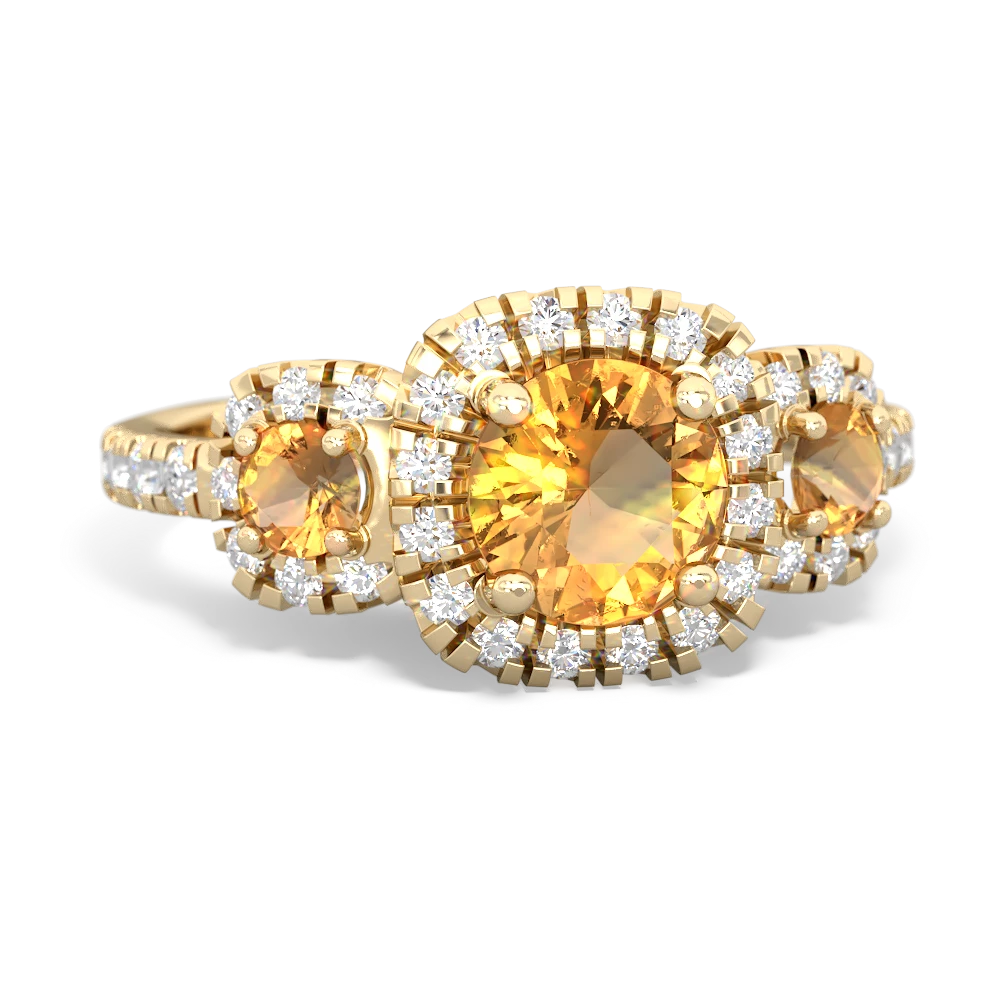 London Topaz Regal Halo 14K Yellow Gold ring R5350