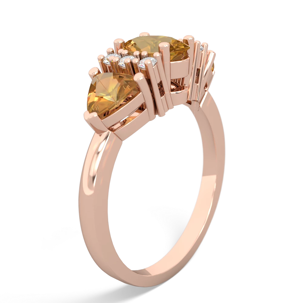 White Topaz Antique Style Three Stone 14K Rose Gold ring R2186