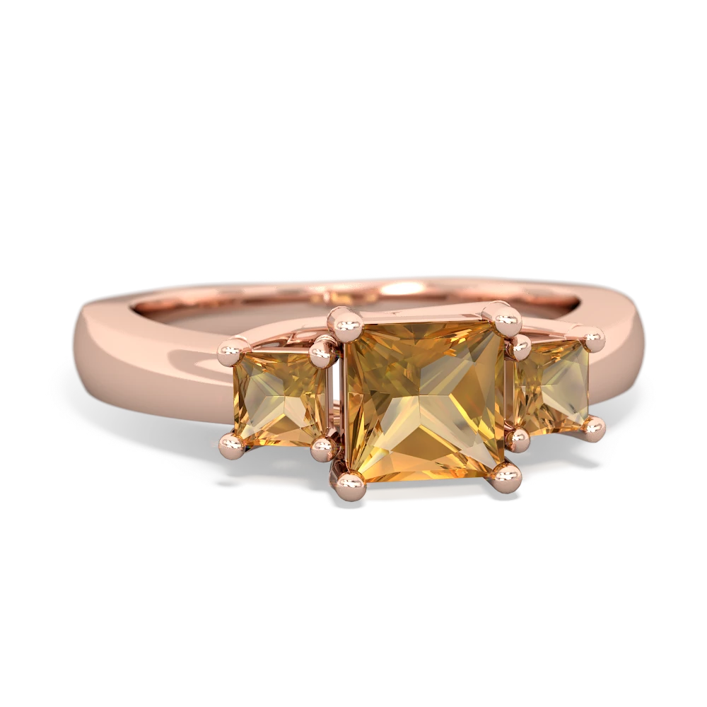 Sapphire Three Stone Trellis 14K Rose Gold ring R4015