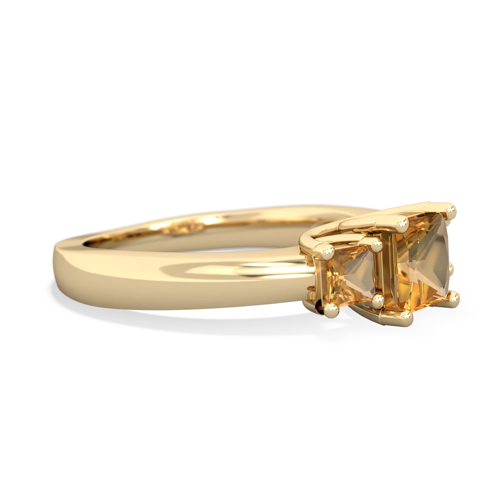 Tanzanite Three Stone Trellis 14K Yellow Gold ring R4015