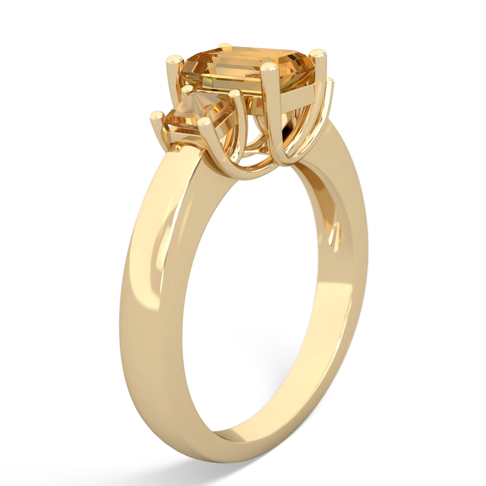 Onyx Three Stone Emerald-Cut Trellis 14K Yellow Gold ring R4021