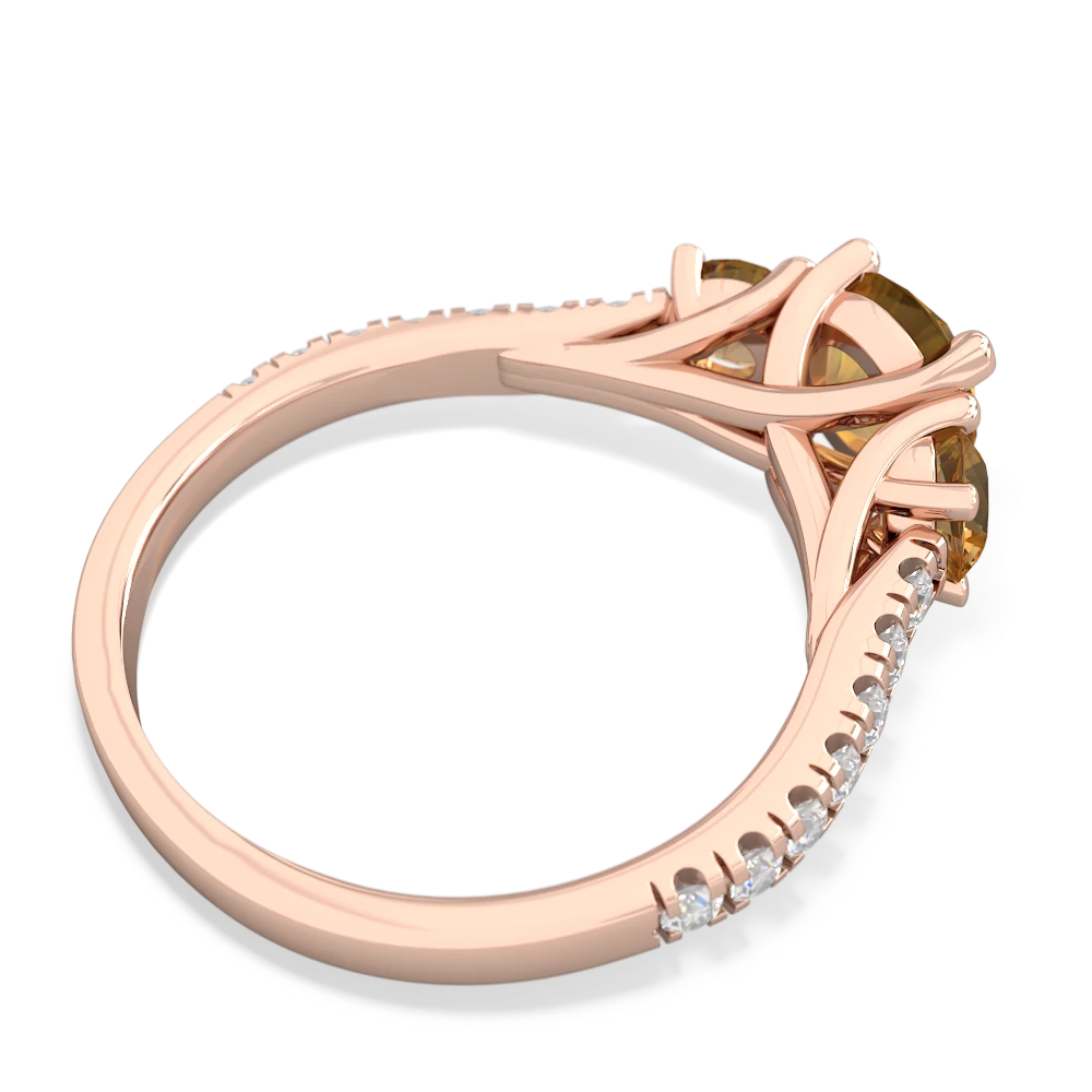 Blue Topaz Pave Trellis 14K Rose Gold ring R5500