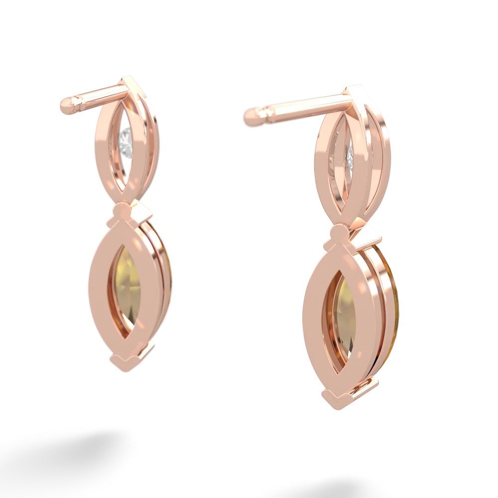 Citrine Marquise Drop 14K Rose Gold earrings E5333