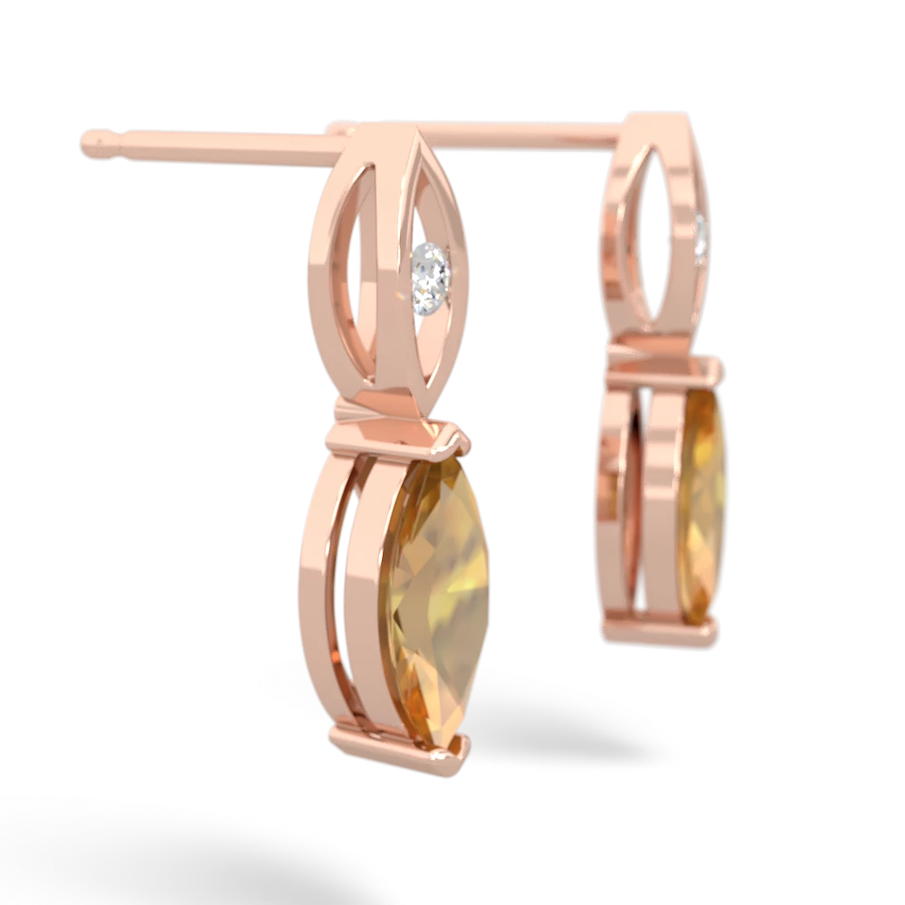 Citrine Marquise Drop 14K Rose Gold earrings E5333