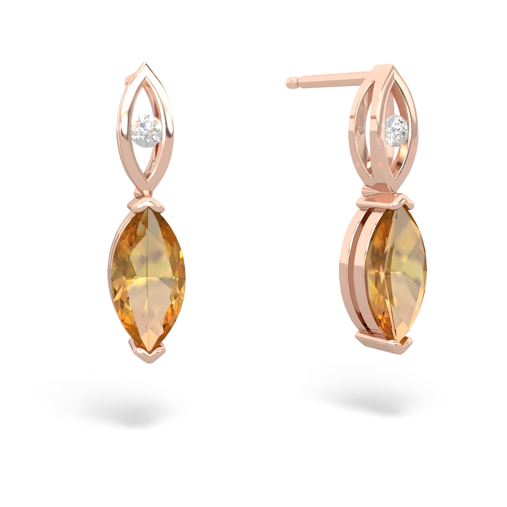 Citrine Marquise Drop 14K Rose Gold earrings E5333