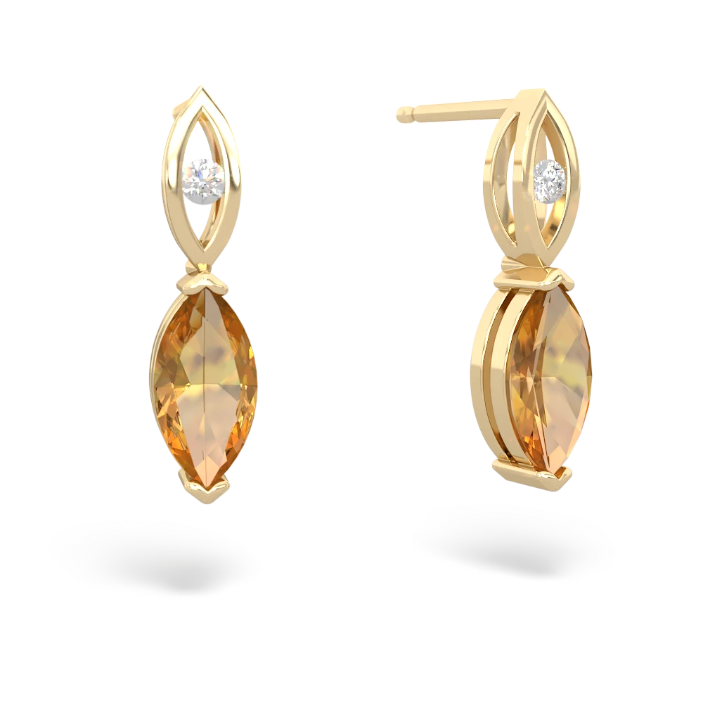 Citrine Marquise Drop 14K Yellow Gold earrings E5333