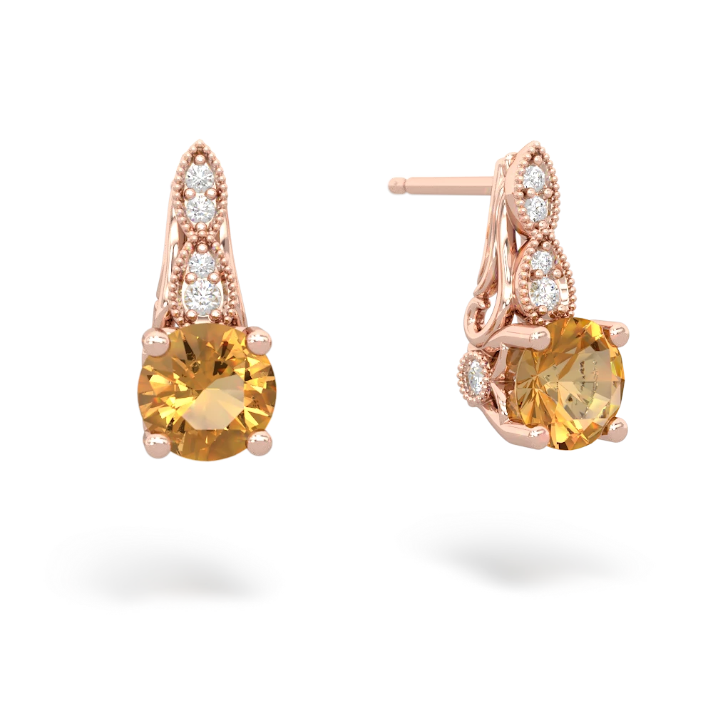 Citrine Antique Elegance 14K Rose Gold earrings E3100