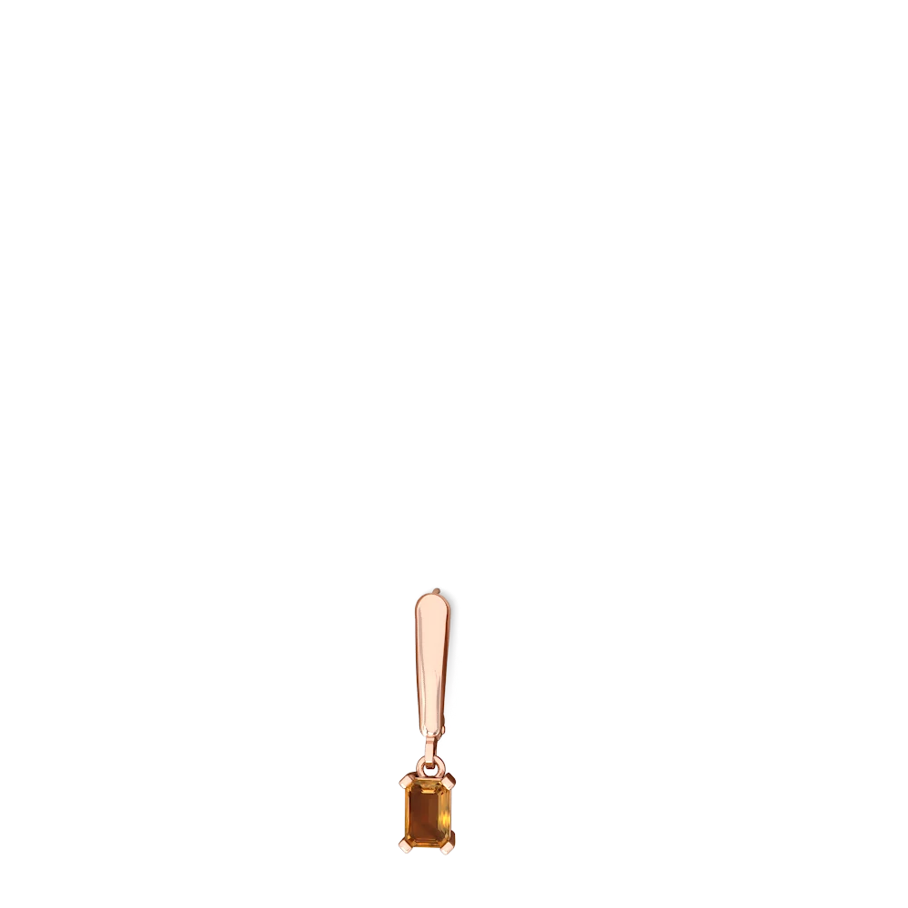 Citrine 6X4mm Emerald-Cut Lever Back 14K Rose Gold earrings E2855