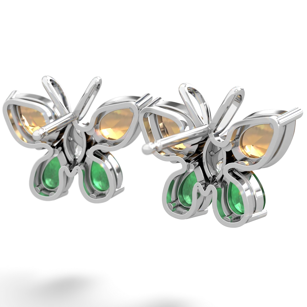 Citrine Butterfly 14K White Gold earrings E2215