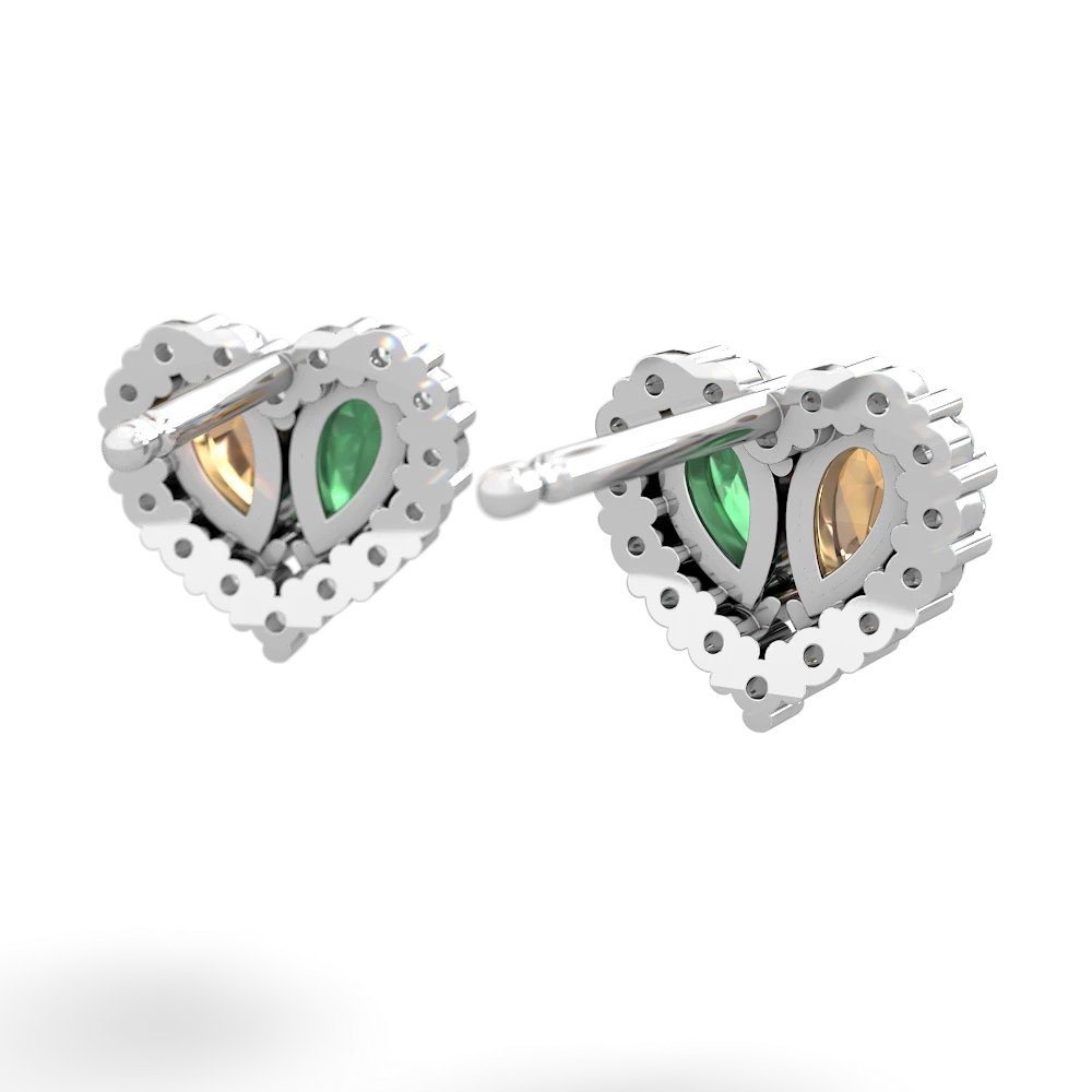 Citrine Halo 14K White Gold earrings E7008