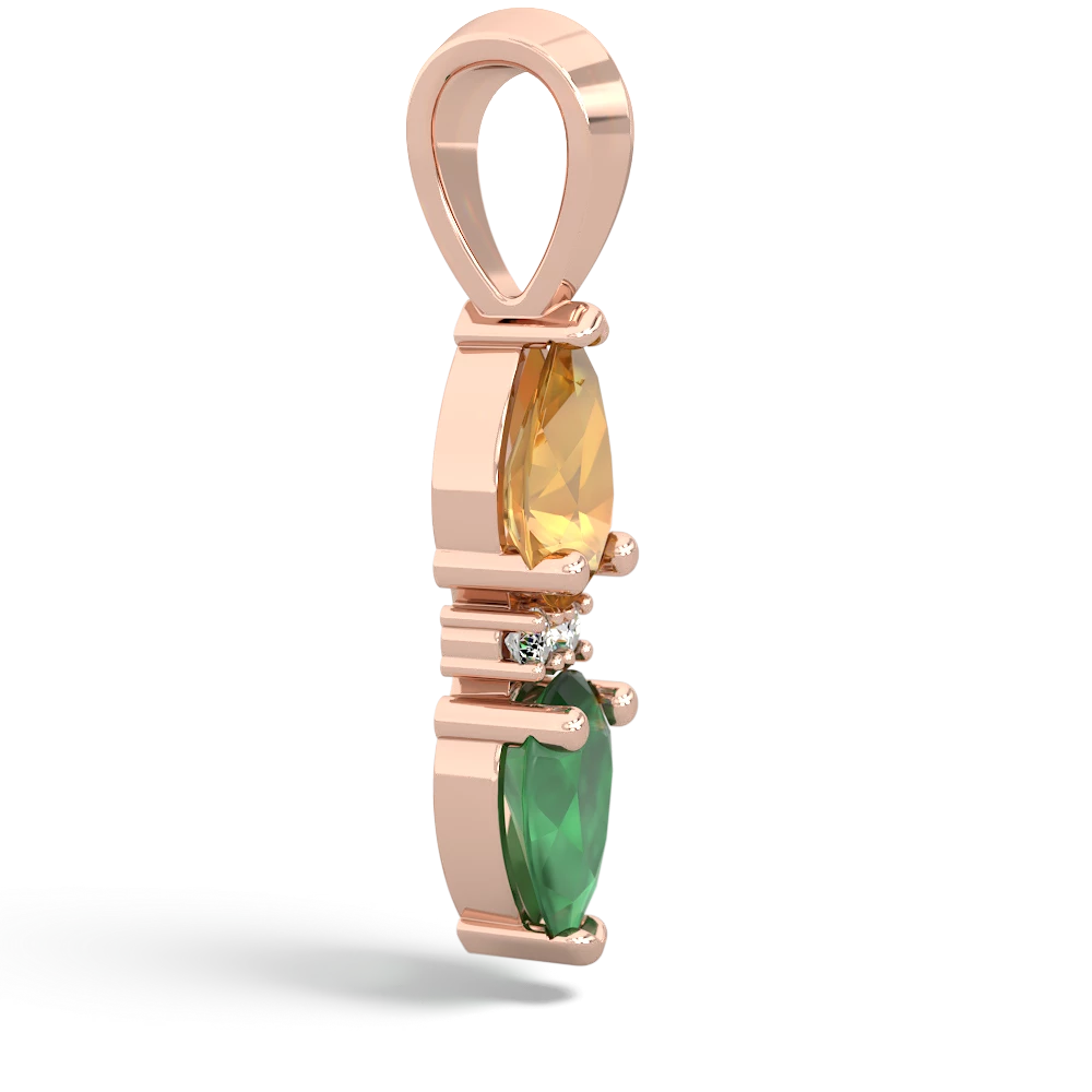 Citrine Bowtie Drop 14K Rose Gold pendant P0865