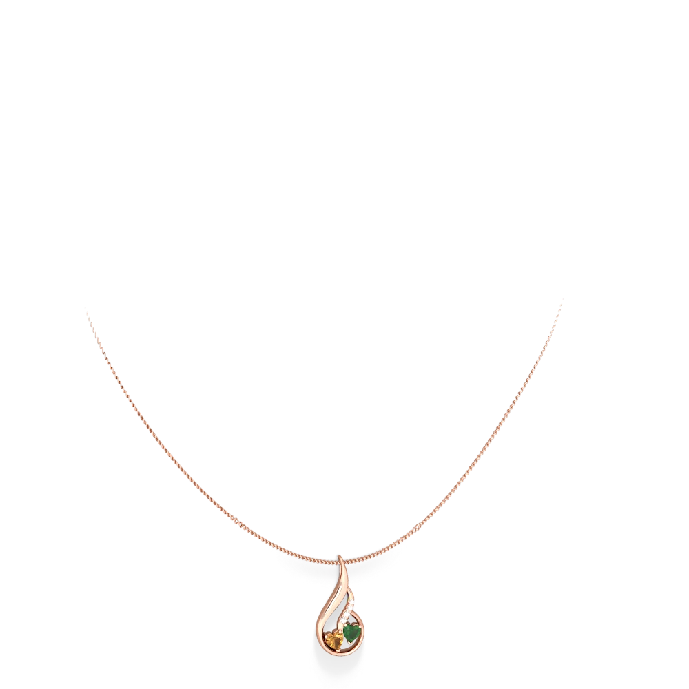 Citrine Keepsake Curves 14K Rose Gold pendant P5450