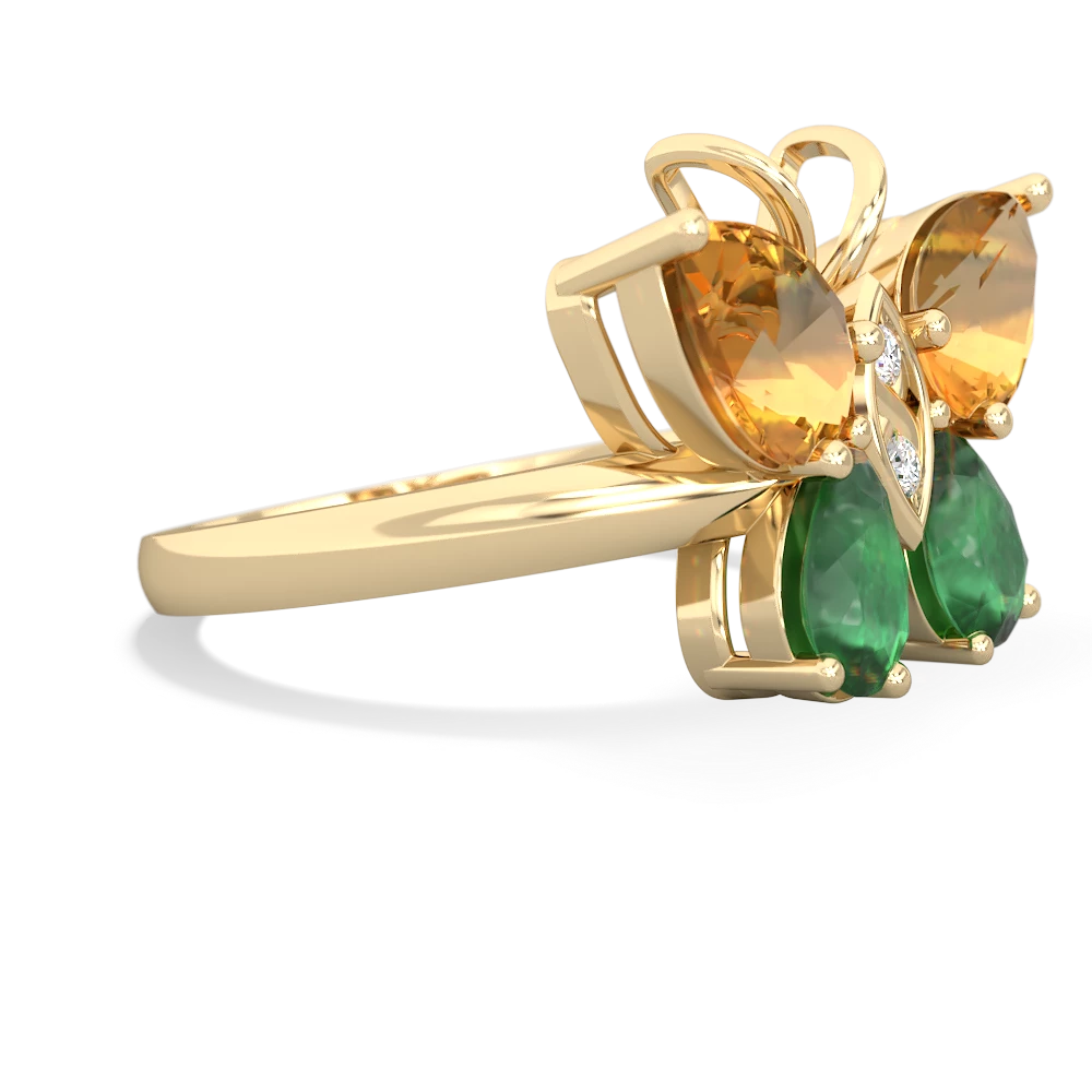 Citrine Butterfly 14K Yellow Gold ring R2215