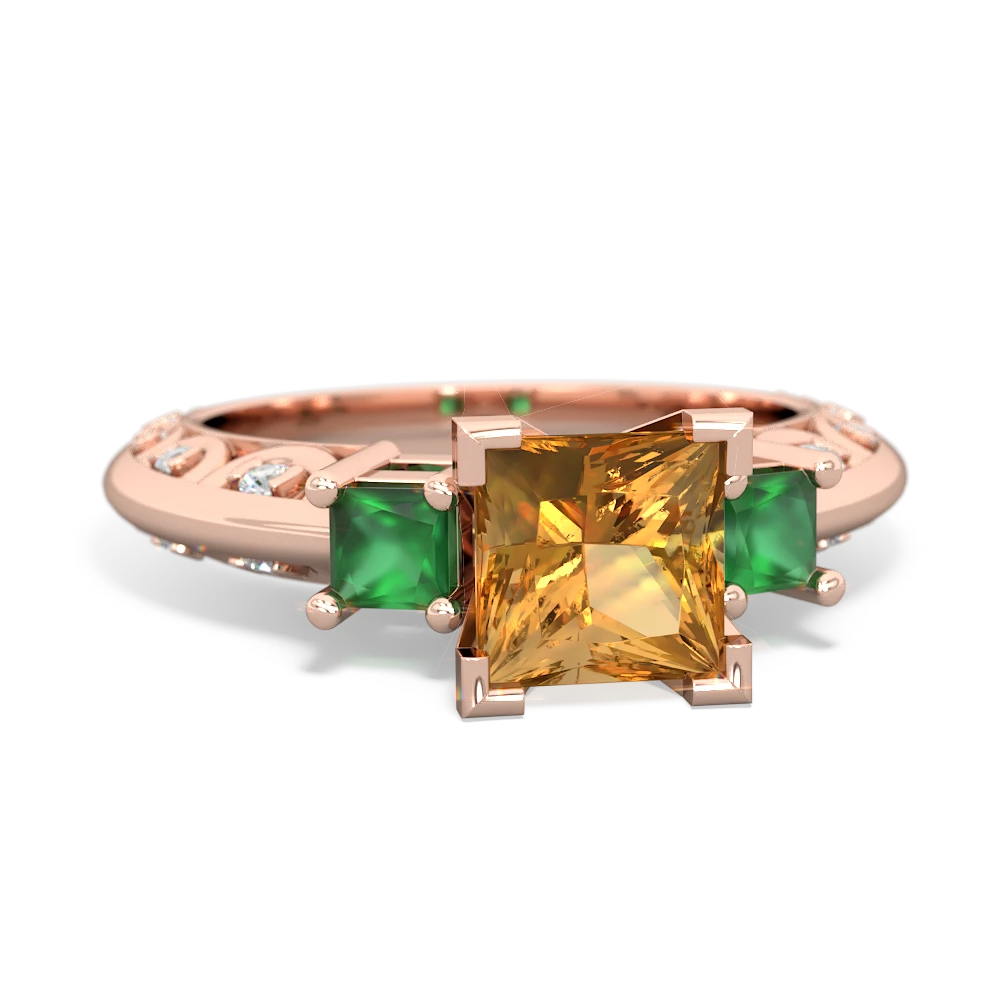 Citrine Eternal Embrace Engagement 14K Rose Gold ring C2001