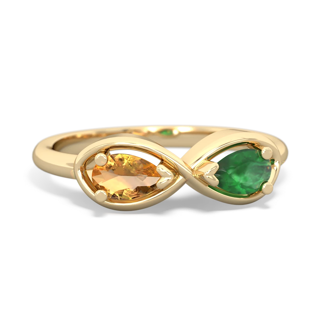 Citrine Infinity 14K Yellow Gold ring R5050