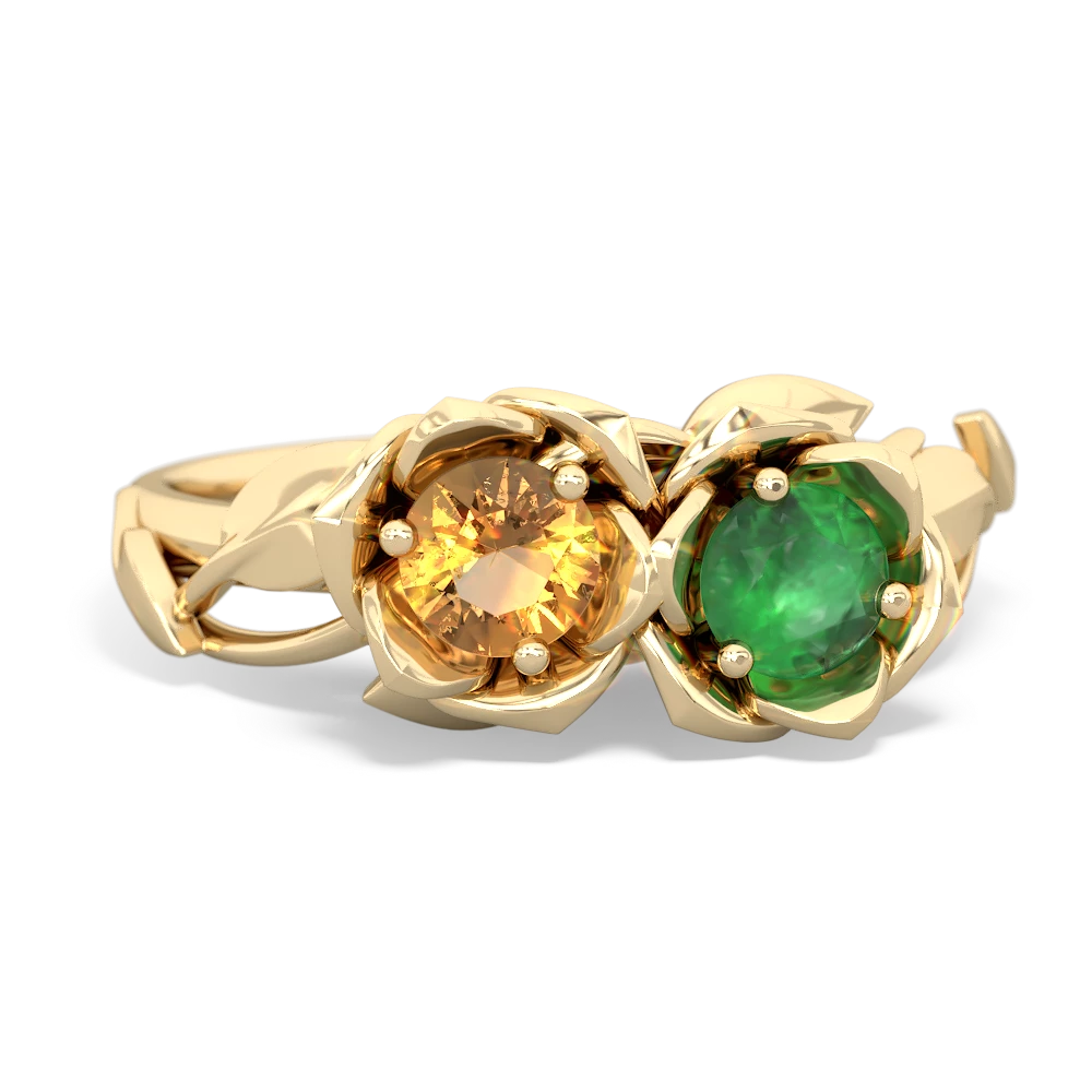 Citrine Rose Garden 14K Yellow Gold ring R5510