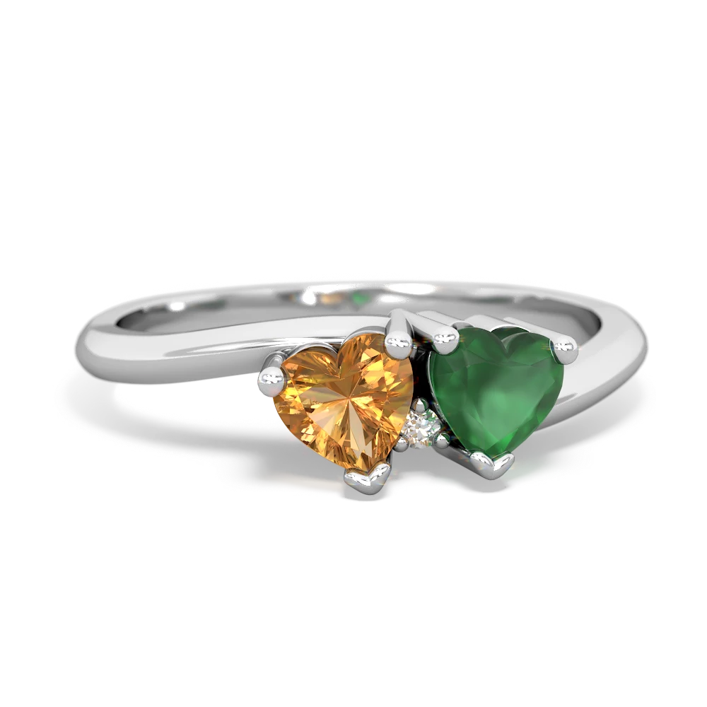 Citrine Sweethearts 14K White Gold ring R5260