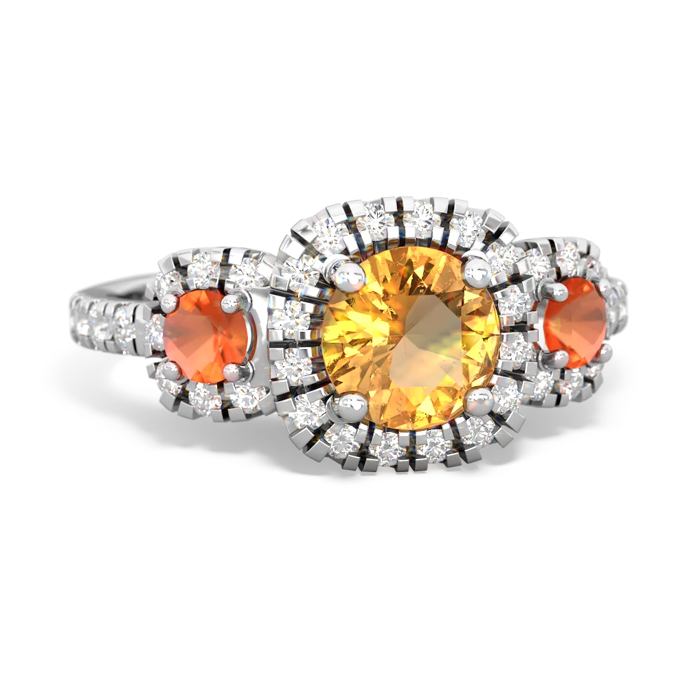 Citrine Regal Halo 14K White Gold ring R5350