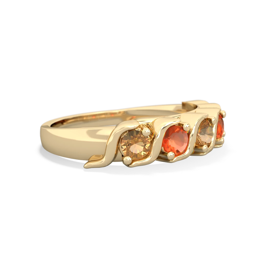 Citrine Anniversary Band 14K Yellow Gold ring R2089