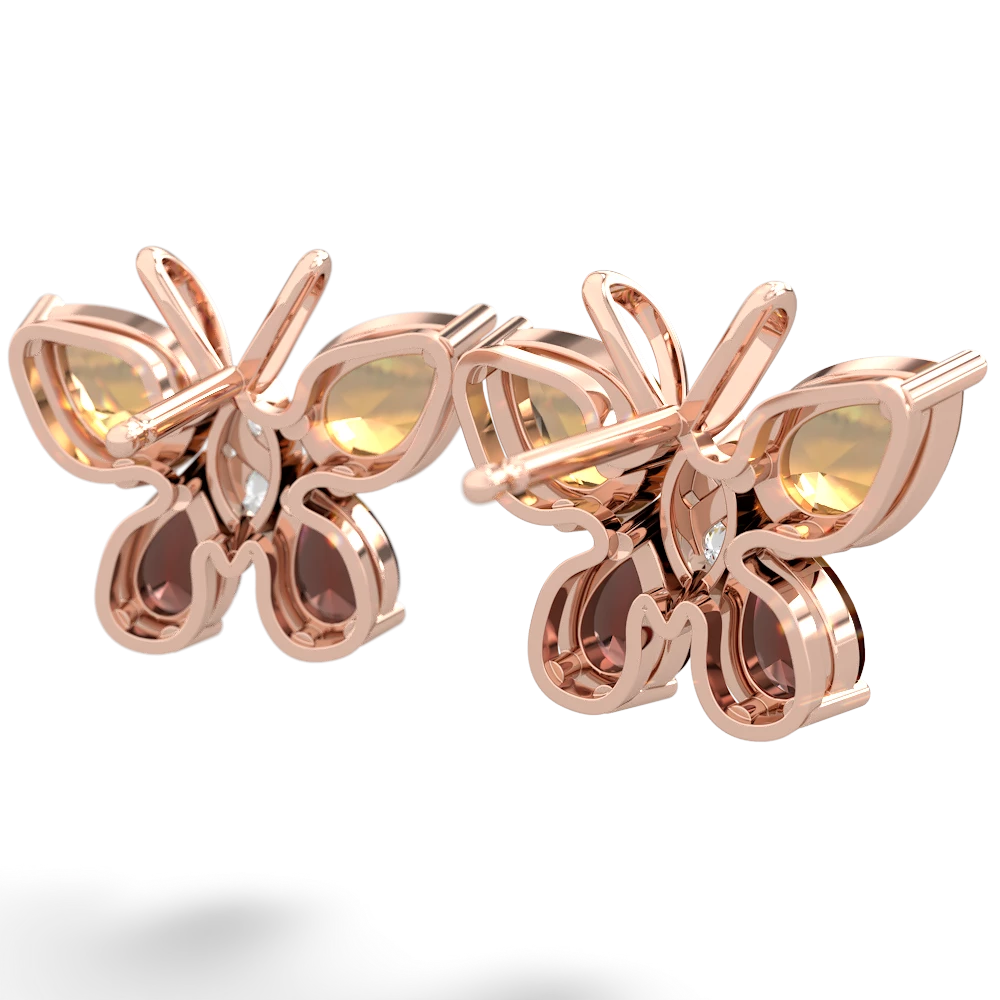 Citrine Butterfly 14K Rose Gold earrings E2215