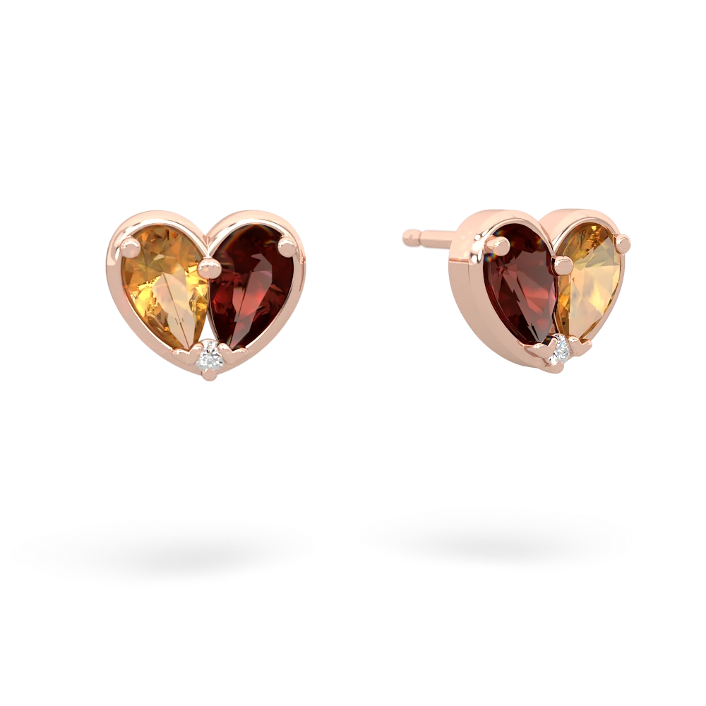 Citrine 'Our Heart' 14K Rose Gold earrings E5072
