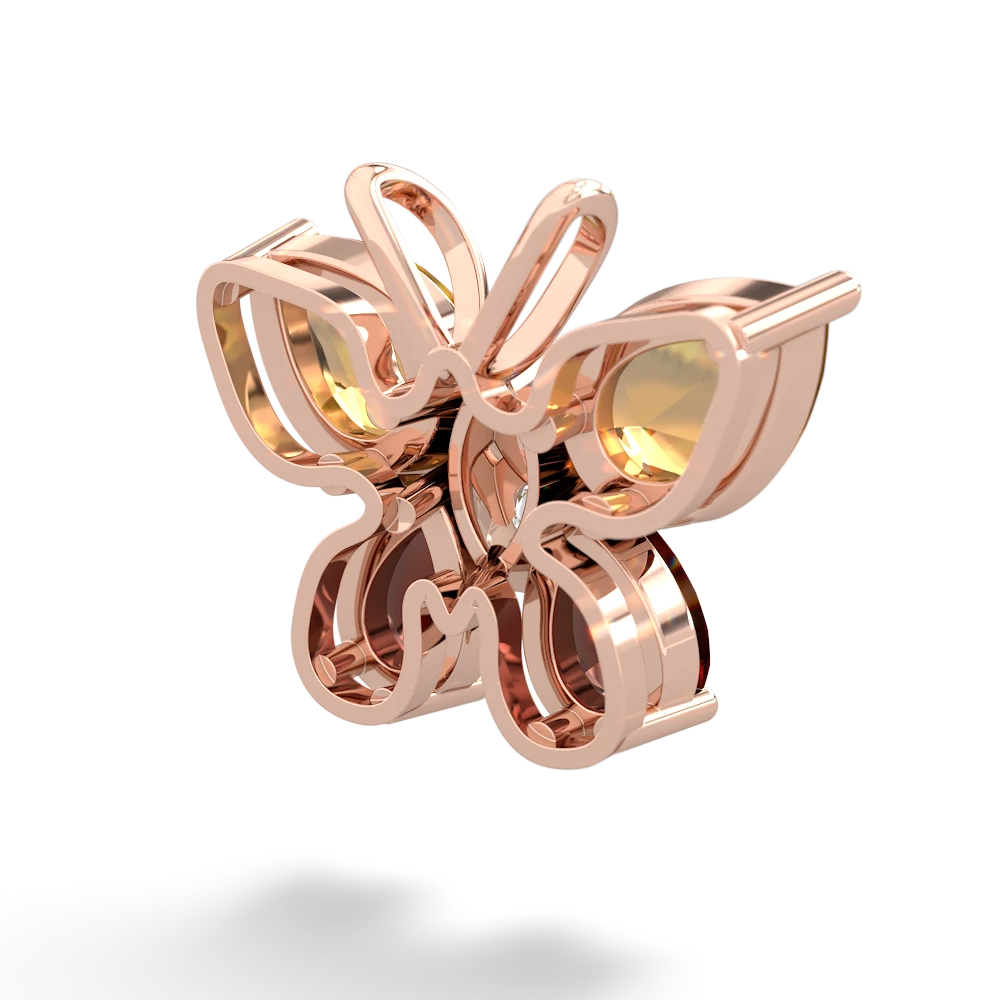 Citrine Butterfly 14K Rose Gold pendant P2215