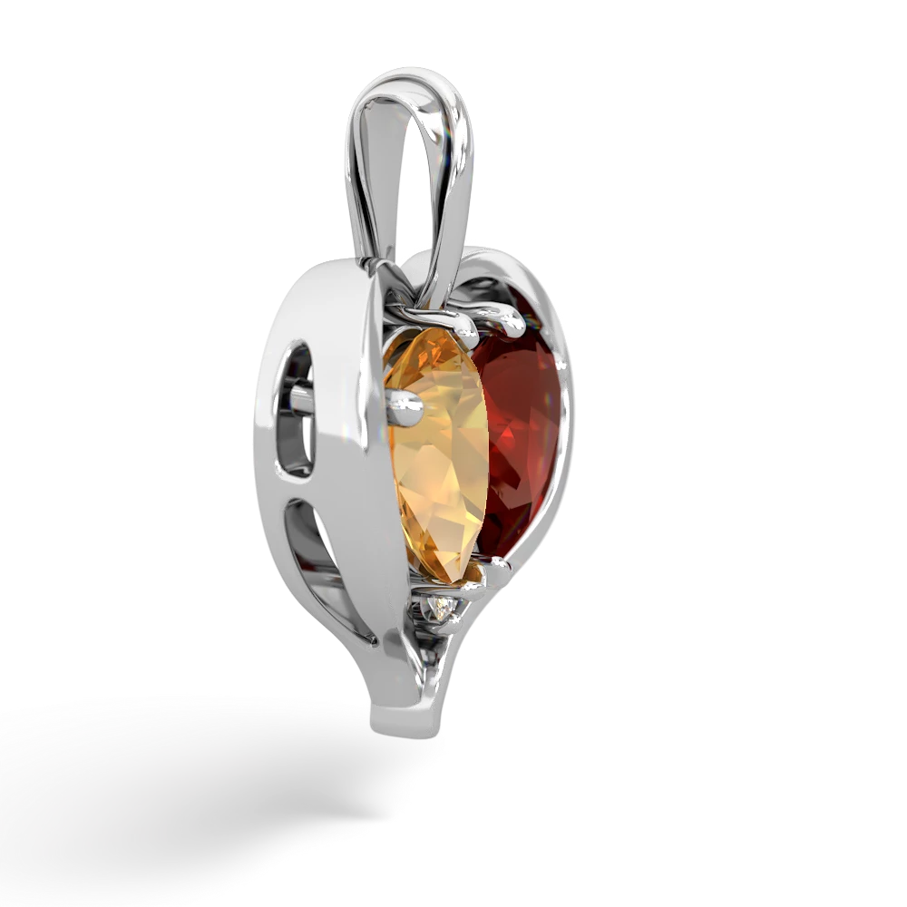 Citrine Two Become One 14K White Gold pendant P5330