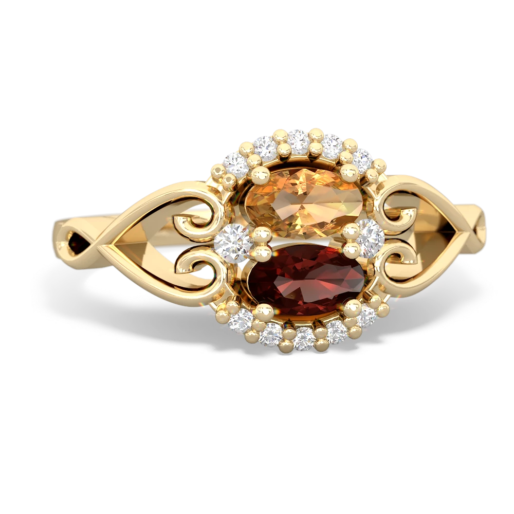 Citrine Love Nest 14K Yellow Gold ring R5860