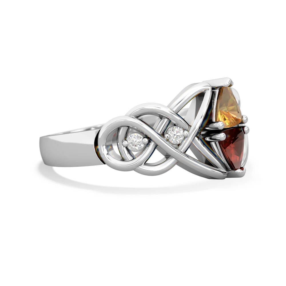 Citrine Keepsake Celtic Knot 14K White Gold ring R5300