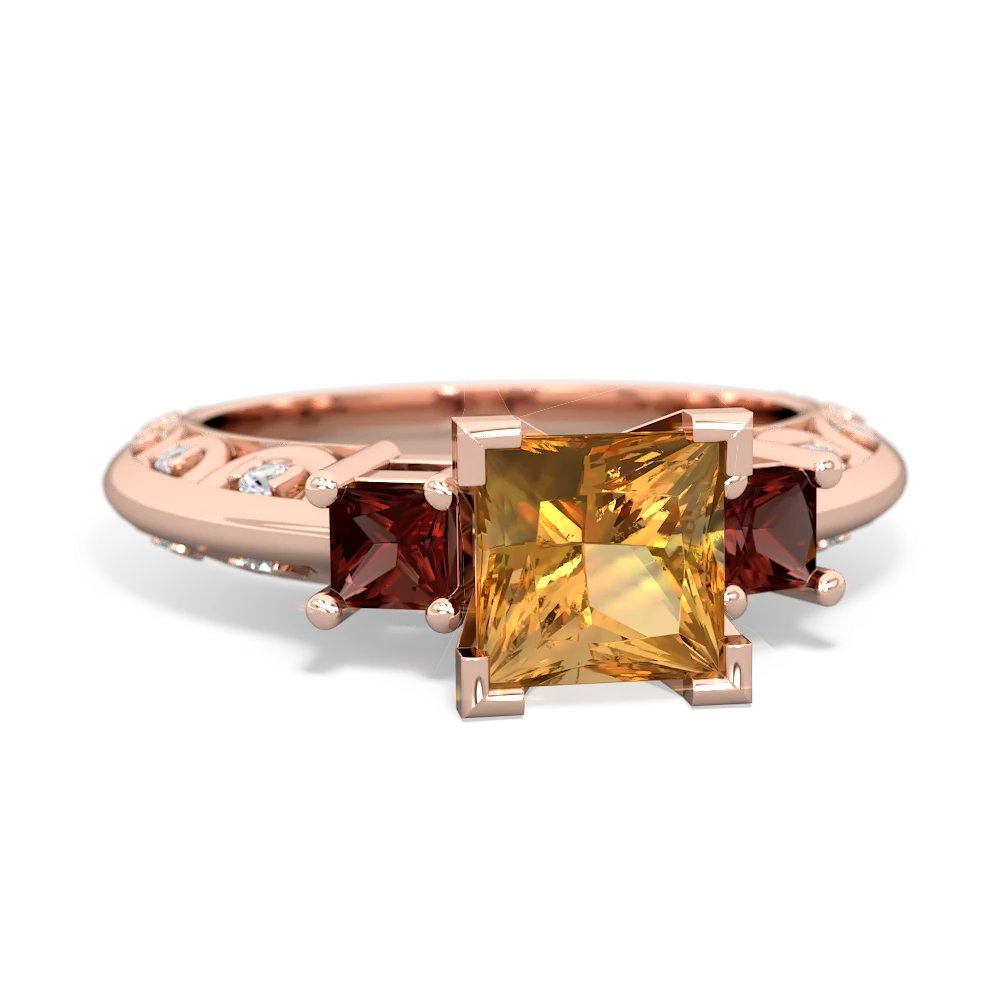 Citrine Eternal Embrace Engagement 14K Rose Gold ring C2001